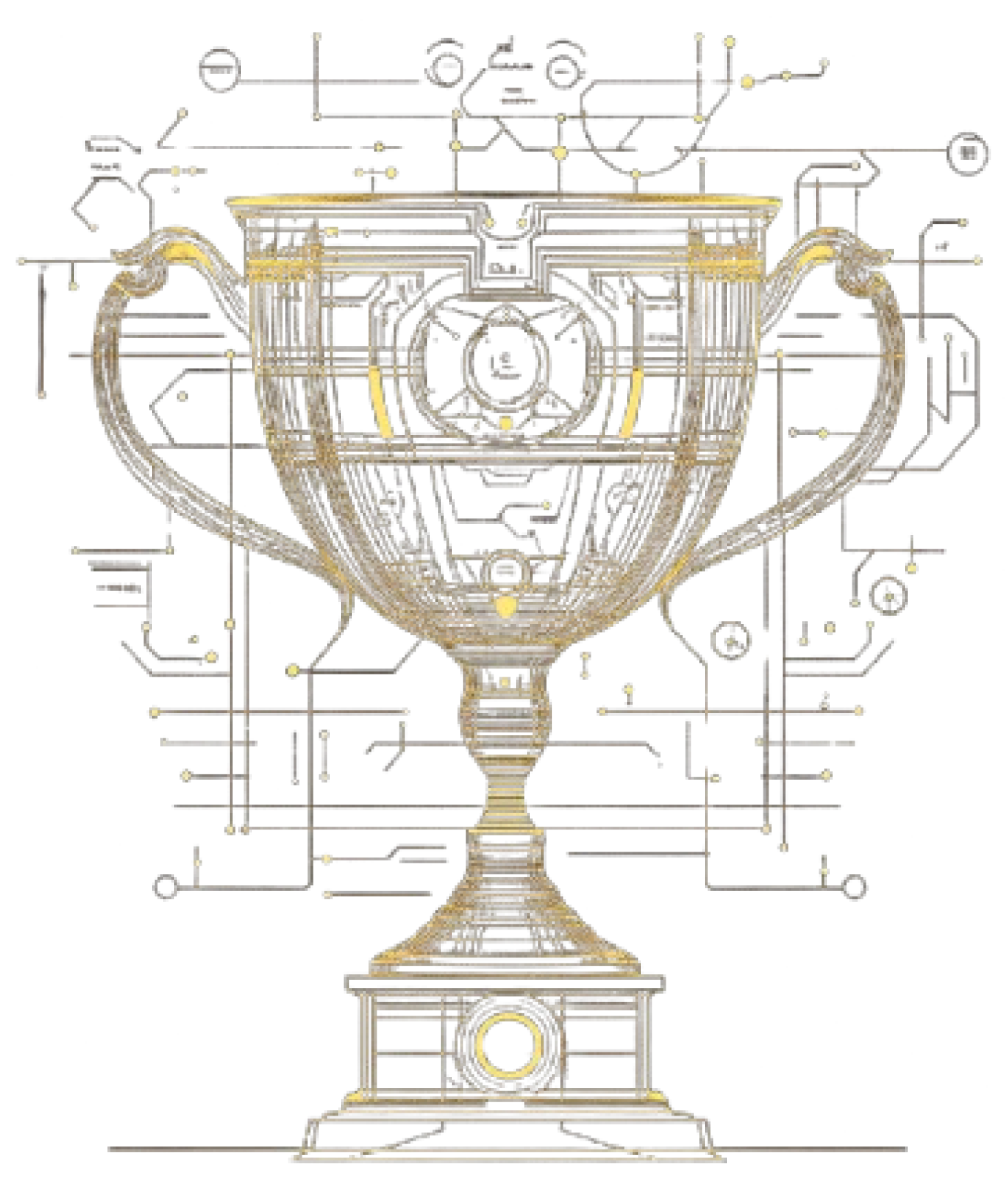 mechanical gold trophy sketch